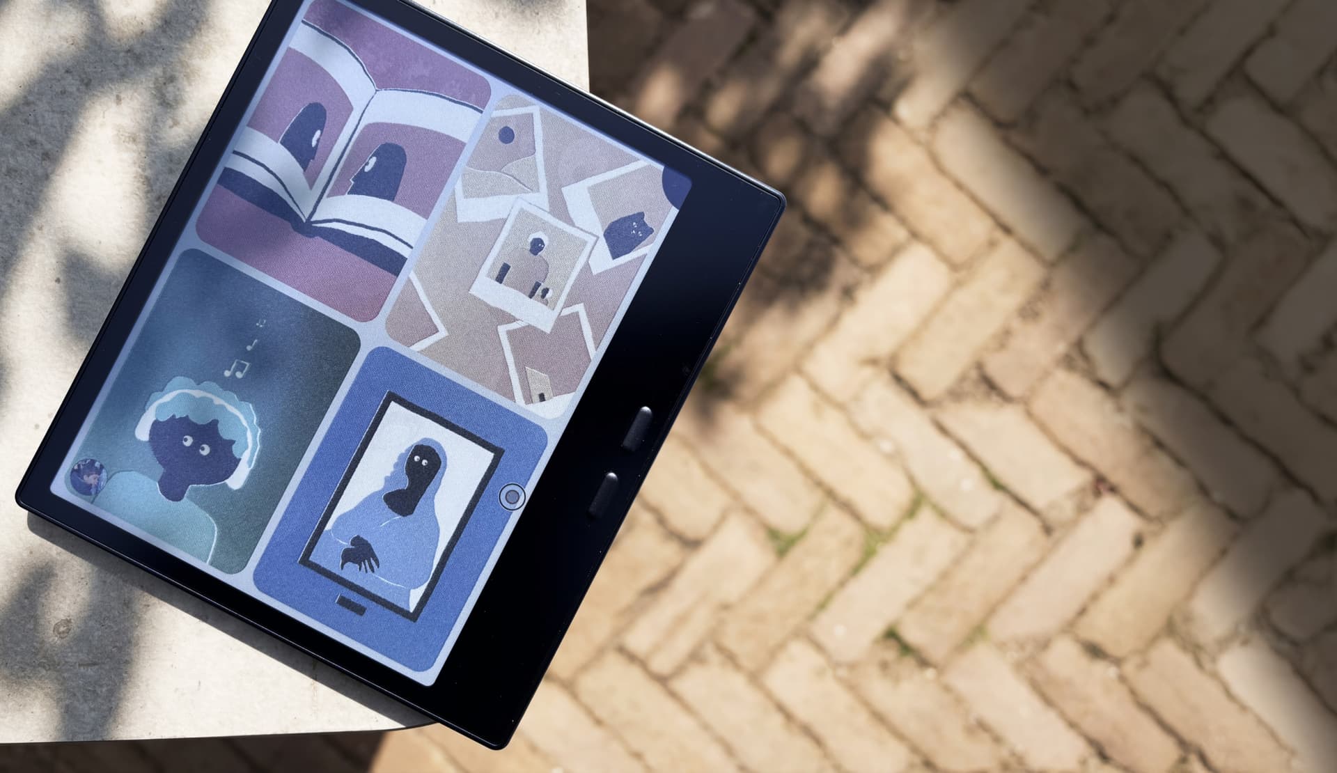 Miniberry tablet showing Home